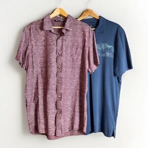 Travis Mathew Short Sleeve Collared Men's Shirt Bundle (2) Size Large